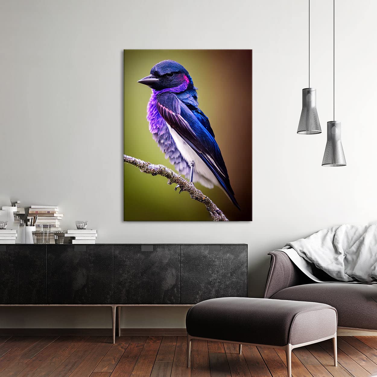 Amazon.com: Sense Canvas Purple Martin Bird3 Canvas Art - Home